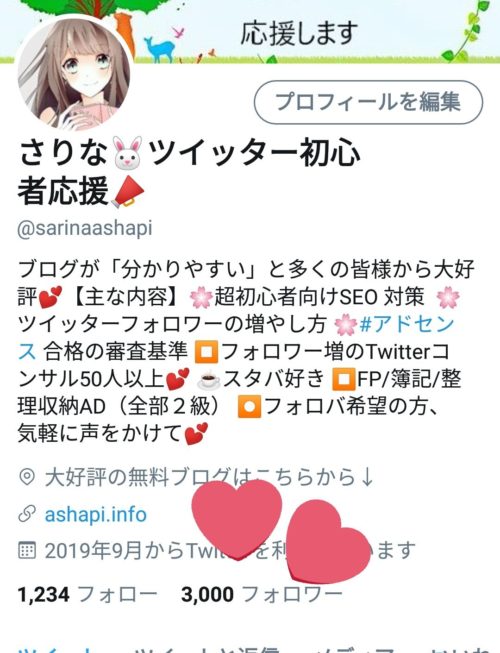 Twitter　フォロワー3000人